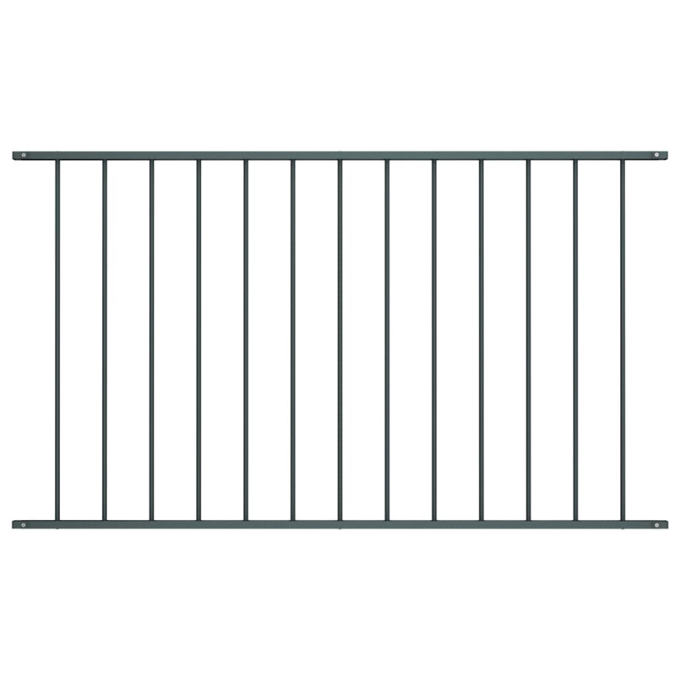 (anthracite) vidaXL Fence Panel Powder-coated Steel Patio Barrier Multi Sizes Multi Colours