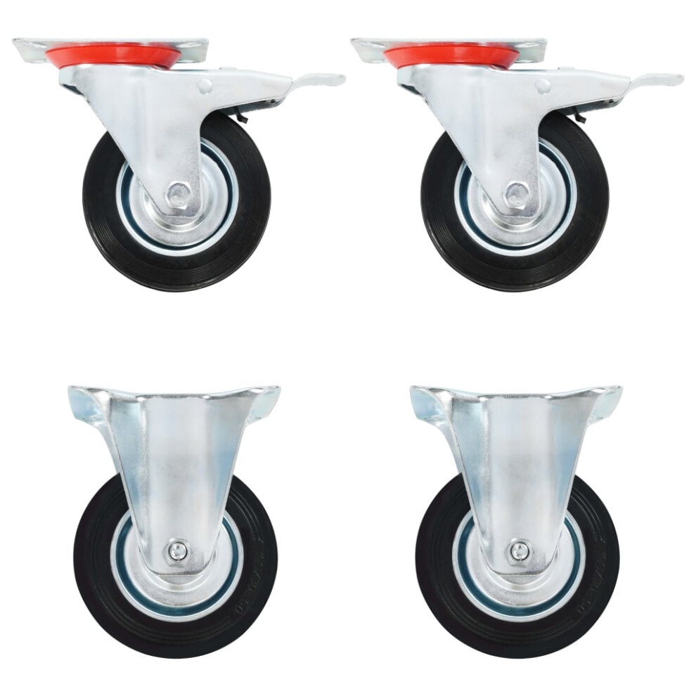 (8 pcs) vidaXL 4/8/12/16/24/32x Casters 100mm Heavy Duty Wheels Trolley Accessory