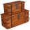 VidaXL (2 pcs) vidaXL Storage Chest Wooden Trunk Coffee Side Table Storage Box Solid Wood 9