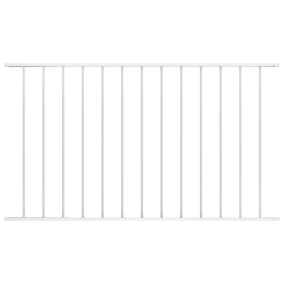 (white) vidaXL Fence Panel Powder-coated Steel Patio Barrier Multi Sizes Multi Colours