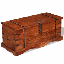 (1 pcs) vidaXL Storage Chest Wooden Trunk Coffee Side Table Storage Box Solid Wood