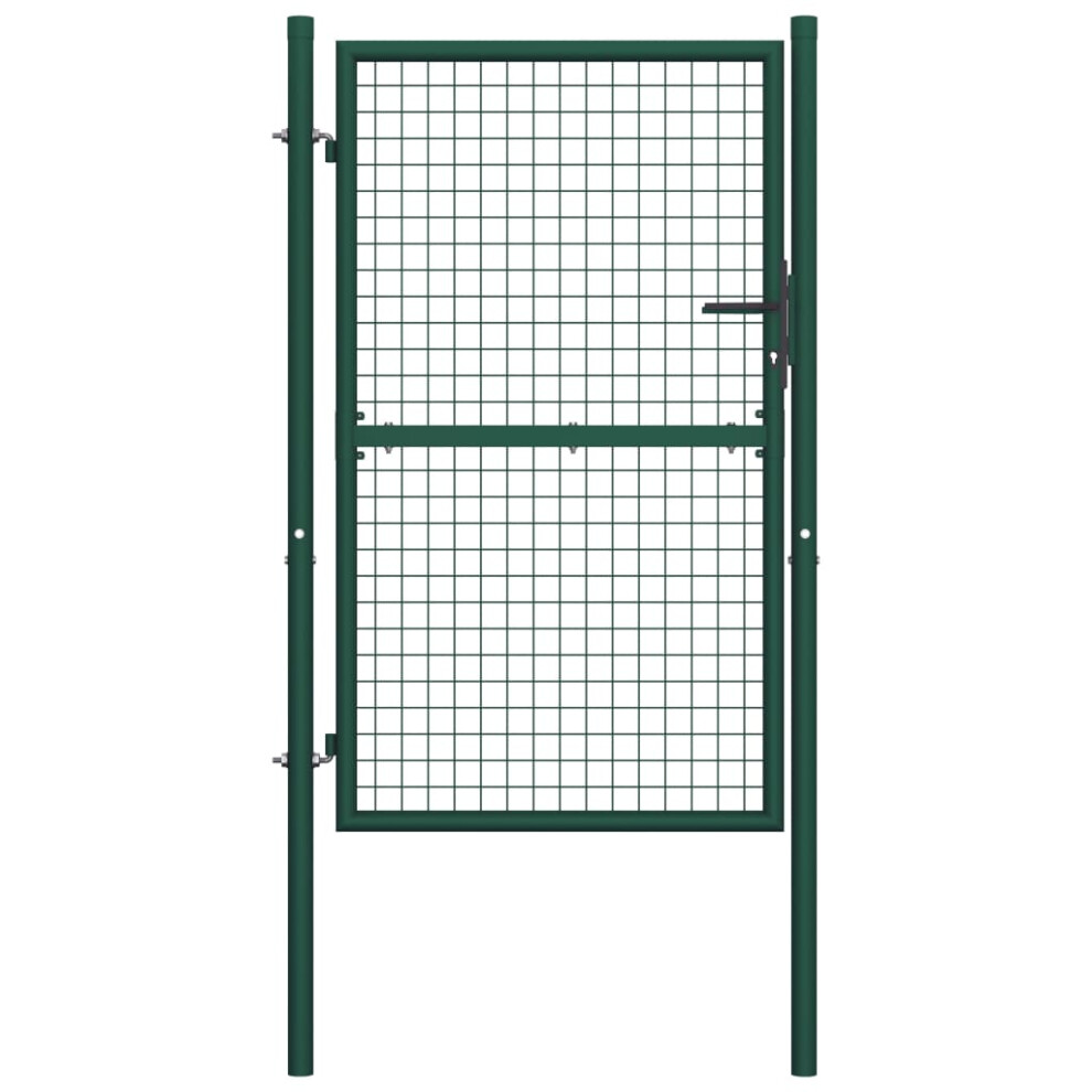 Vidaxl (100 X 175 Cm) Fence Gate Garden Gate Outdoor Entrance Fencing Panels Steel Green