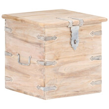 (light brown) vidaXL Chest Storage Trunk Box Hall Bench Cabinet Organiser Solid Acacia Wood