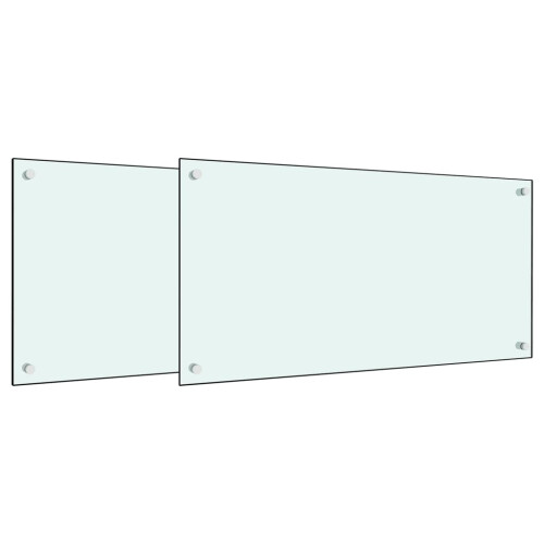 VidaXL (white, 80 x 60 cm) vidaXL Kitchen Backsplash Wall Tile Panel Kitchen Back Wall Tempered Glass 1