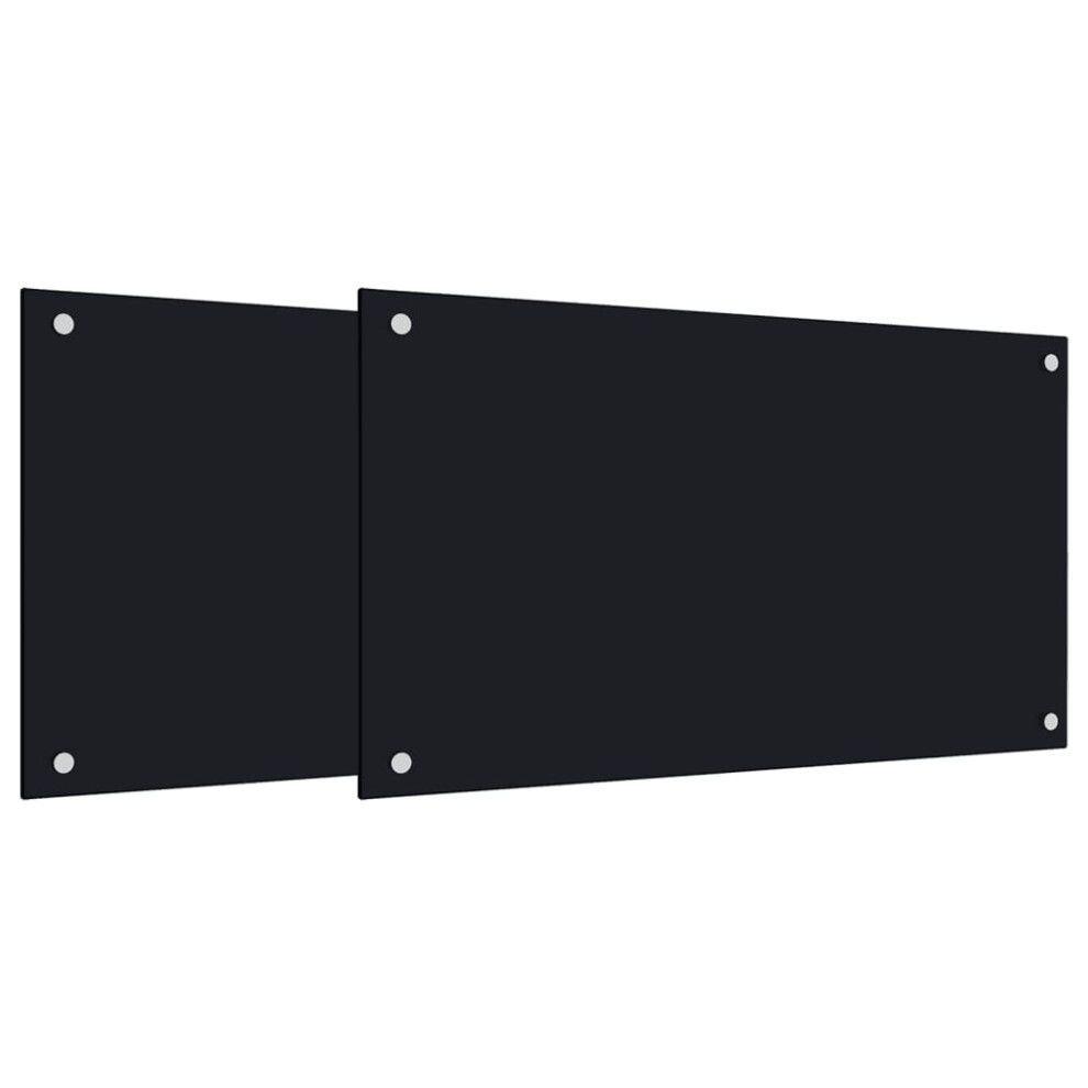 (black, 70 x 50 cm) vidaXL Kitchen Backsplash Wall Tile Panel Kitchen Back Wall Tempered Glass