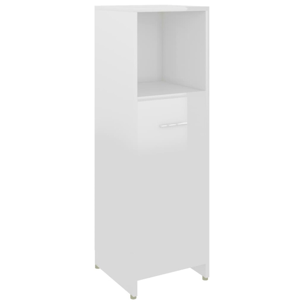 (high Gloss white) vidaXL Bathroom Cabinet Cupboard Storage Rack Washer Shelf Engineered Wood