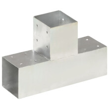 vidaXL Pfostenverbinder T-Form Verzinktes Metall 91 x 91 mm