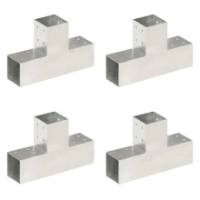 vidaXL Pfostenverbinder 4 Stk. T-Form Verzinktes Metall 81 x 81 mm