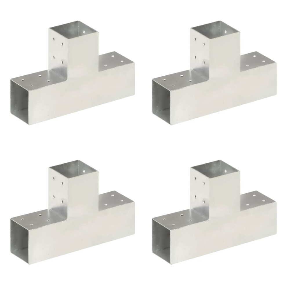 (81 x 81 mm/ 4 pcs, t shape) vidaXL 1/4x Post Connectors Galvanised Metal Wood Multi Shapes Multi Sizes