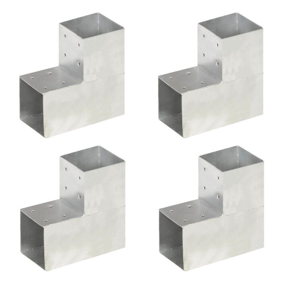 (101 x 101 mm/ 4 pcs, l shape) vidaXL 1/4x Post Connectors Galvanised Metal Wood Multi Shapes Multi Sizes