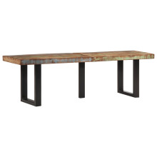 (solid reclaimed wood) vidaXL Bench Living Room Entryway Hallway Dinner Bench Garden Bench Seat Steel