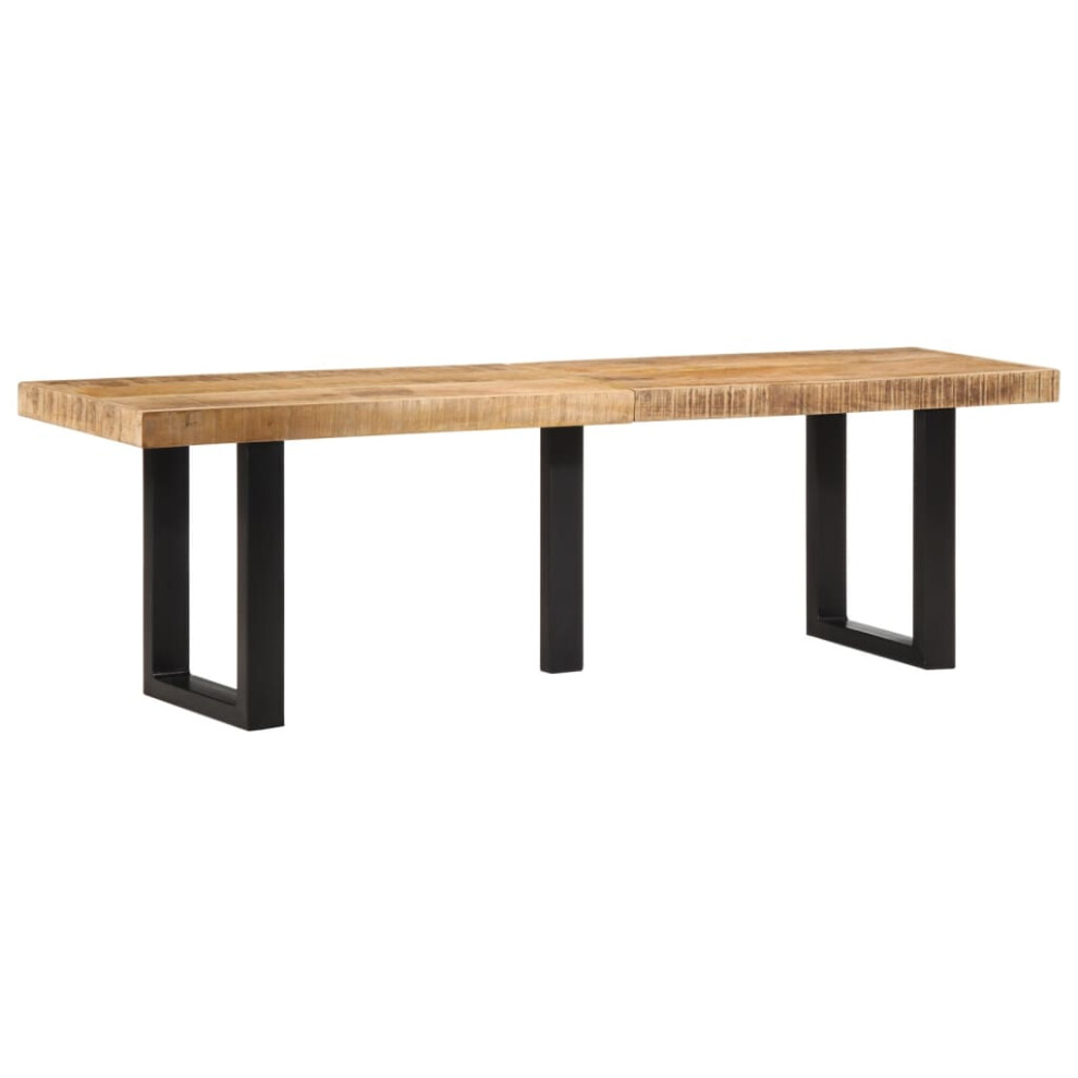(solid rough mango wood) vidaXL Bench Living Room Entryway Hallway Dinner Bench Garden Bench Seat Steel-image-OPC-PF8S5B5-NEW