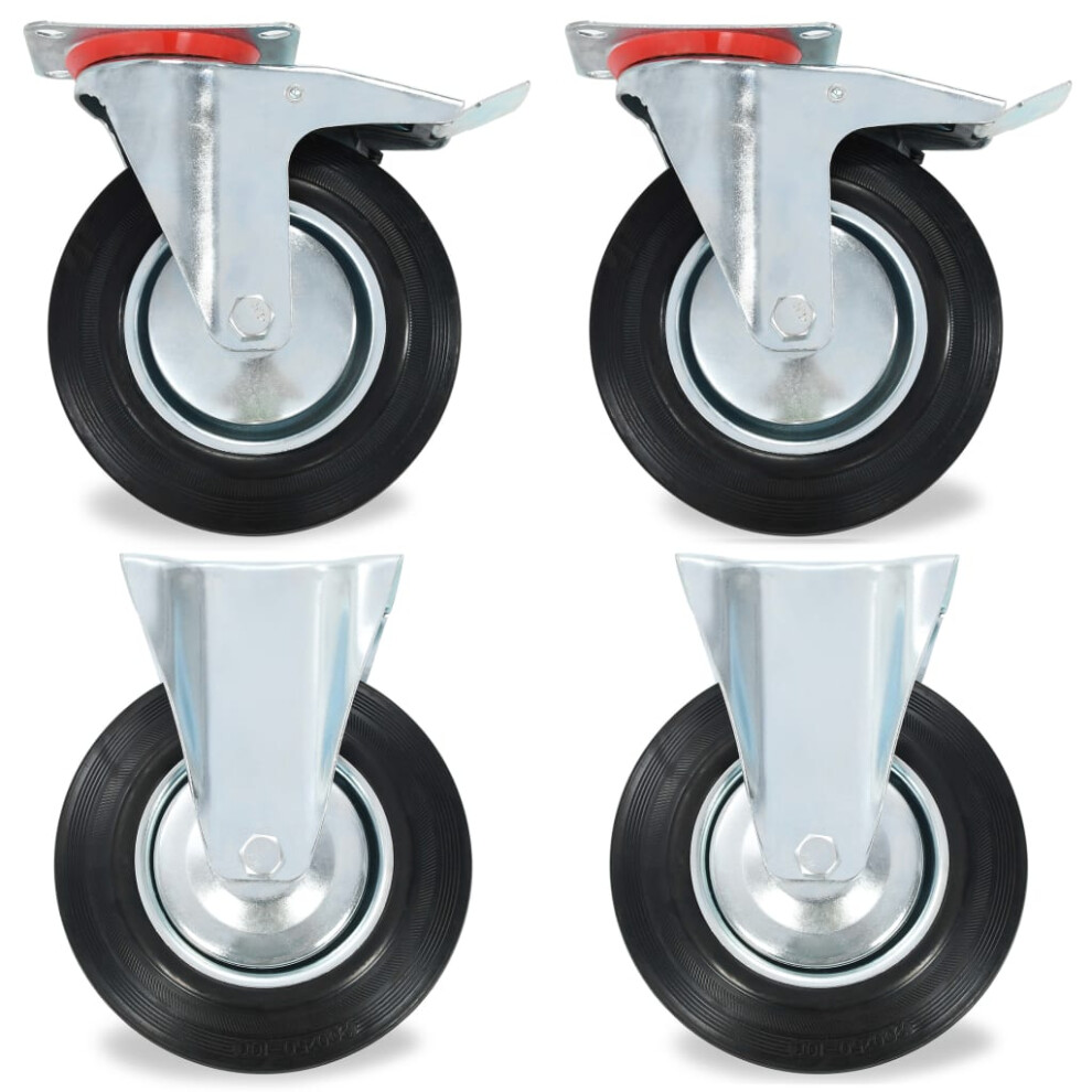 (8 pcs) vidaXL 4/8/12/16/24/32x Casters 200mm Heavy Duty Wheels Trolley Accessory