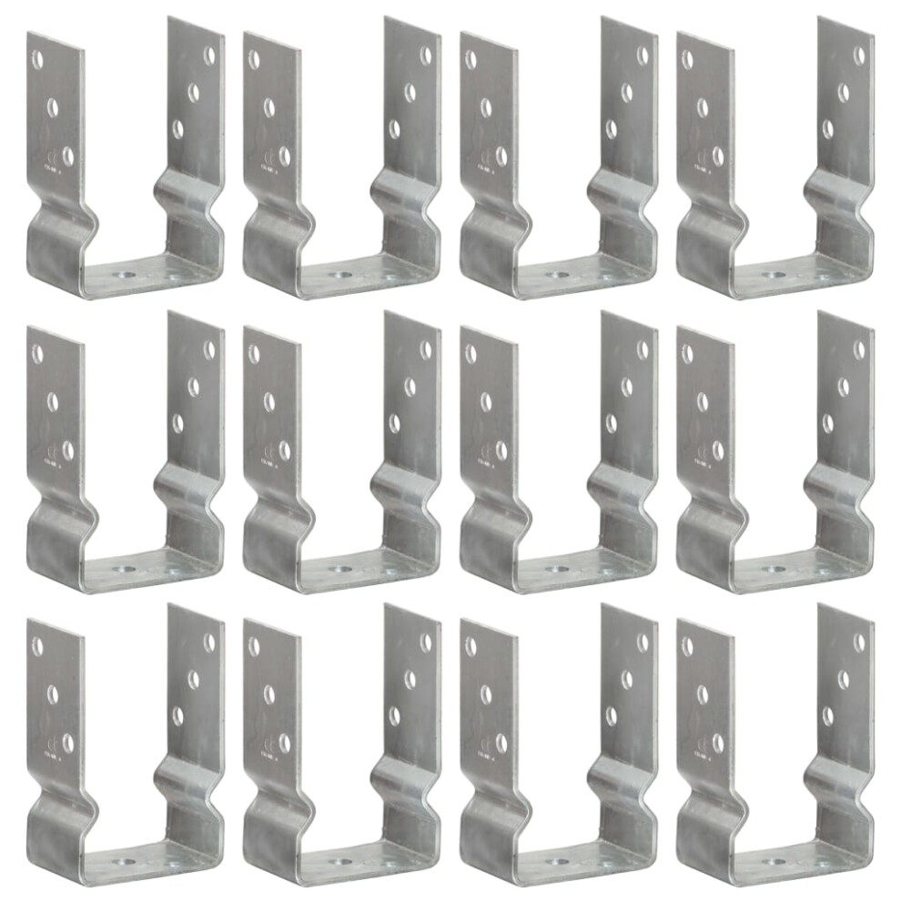 (9 x 6 x 15 cm) vidaXL Fence Anchors Garden Ground Anchor Post Bracket Silver Galvanised Steel