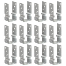 (7 x 6 x 15 cm) vidaXL Fence Anchors Garden Ground Anchor Post Bracket Silver Galvanised Steel