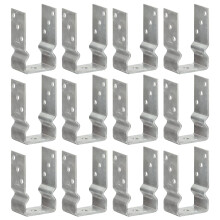 (8 x 6 x 15 cm) vidaXL Fence Anchors Garden Ground Anchor Post Bracket Silver Galvanised Steel