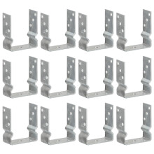(12 x 6 x 15 cm) vidaXL Fence Anchors Garden Ground Anchor Post Bracket Silver Galvanised Steel