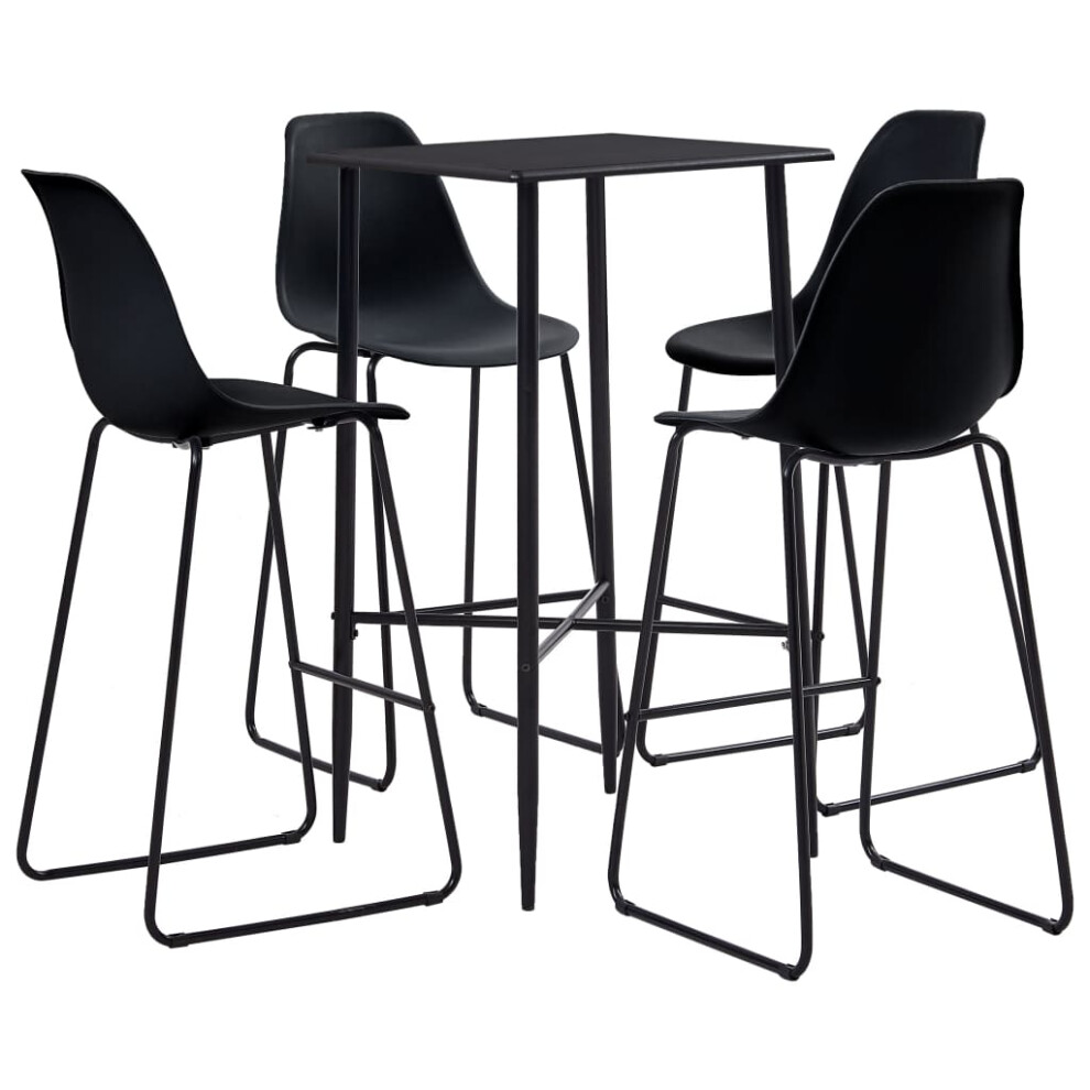 (5 piece) vidaXL 3/5 Piece Bar Set Plastic Pub Bistro Dining Table Chair Multi Colours