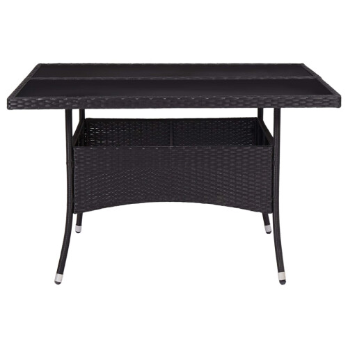 VidaXL (black) vidaXL Solid Acacia Wood Outdoor Garden Dining Table Poly Rattan Multi Colours 1