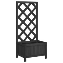 (black, 40 x 30 x 90 cm) vidaXL Garden Trellis Planter Outdoor Flower Box Raised Bed Solid Firwood