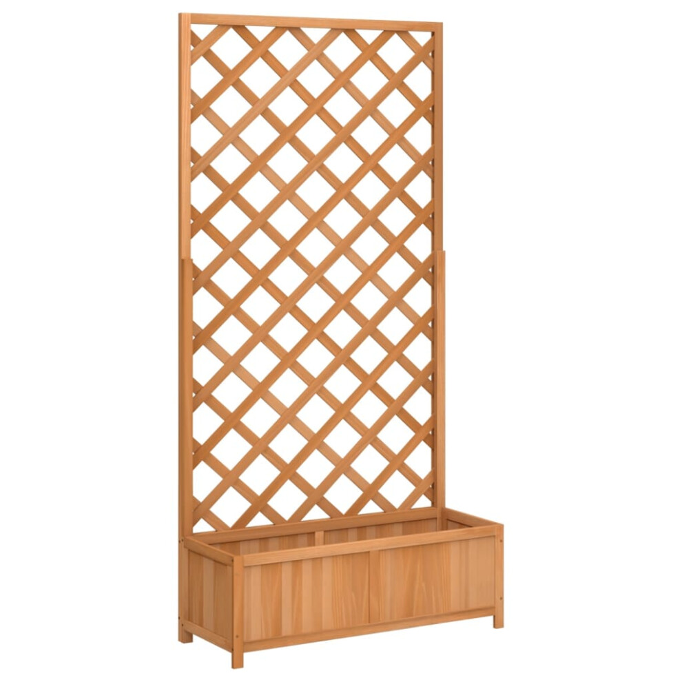 Vidaxl (Brown, 90 X 35 X 180 Cm) Garden Trellis Planter Outdoor Flower Box Raised Bed Solid Firwood