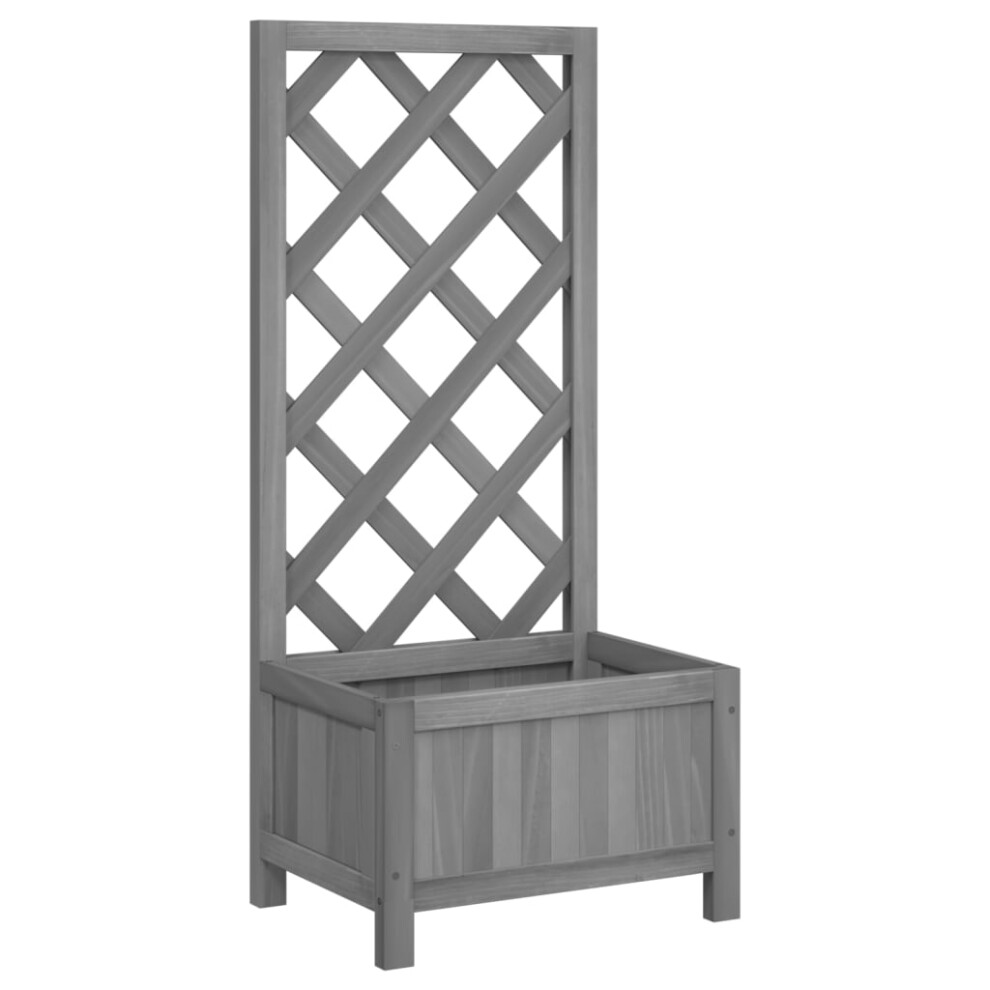 Vidaxl (Grey, 40 X 30 X 90 Cm) Garden Trellis Planter Outdoor Flower Box Raised Bed Solid Firwood