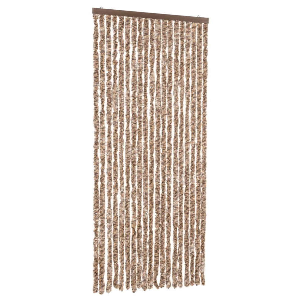 (beige and dark brown, 56 x 200 cm) vidaXL Fly Curtain Door Curtain Fly Screen Fly Blind Insect Curtain Chenille