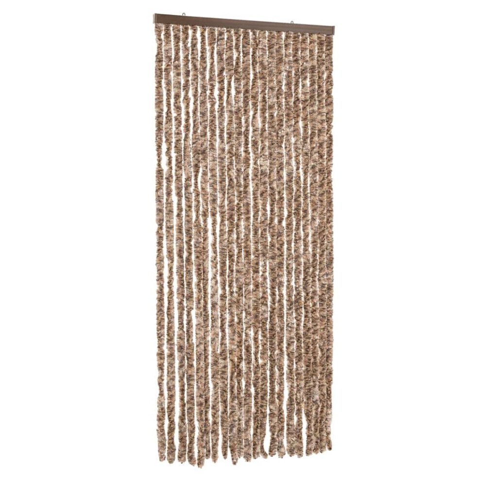 (beige and dark brown, 90 x 200 cm) vidaXL Fly Curtain Door Curtain Fly Screen Fly Blind Insect Curtain Chenille