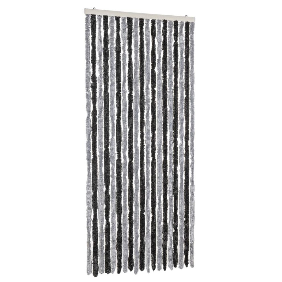 (grey and black, 56 x 200 cm) vidaXL Fly Curtain Door Curtain Fly Screen Fly Blind Insect Curtain Chenille