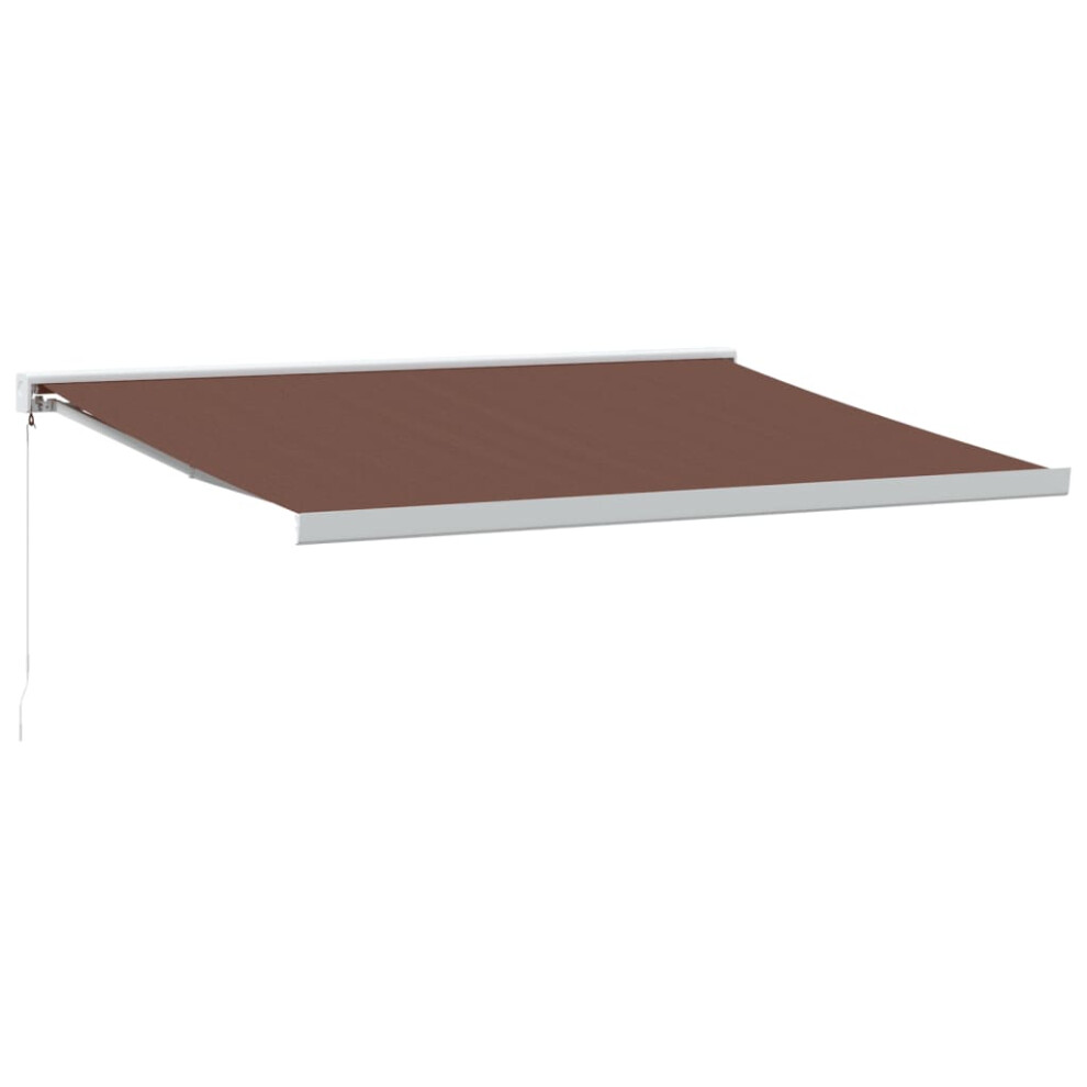 (brown and white, 400 x 300 cm) vidaXL Manual Cassette Awning Retractable Window Canopy Shade Patio Awning