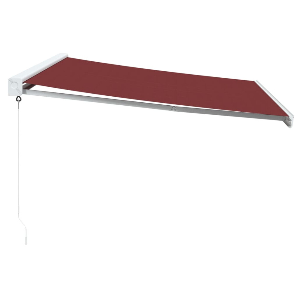 (burgundy and white, 450 x 300 cm) vidaXL Manual Cassette Awning Retractable Window Canopy Shade Patio Awning