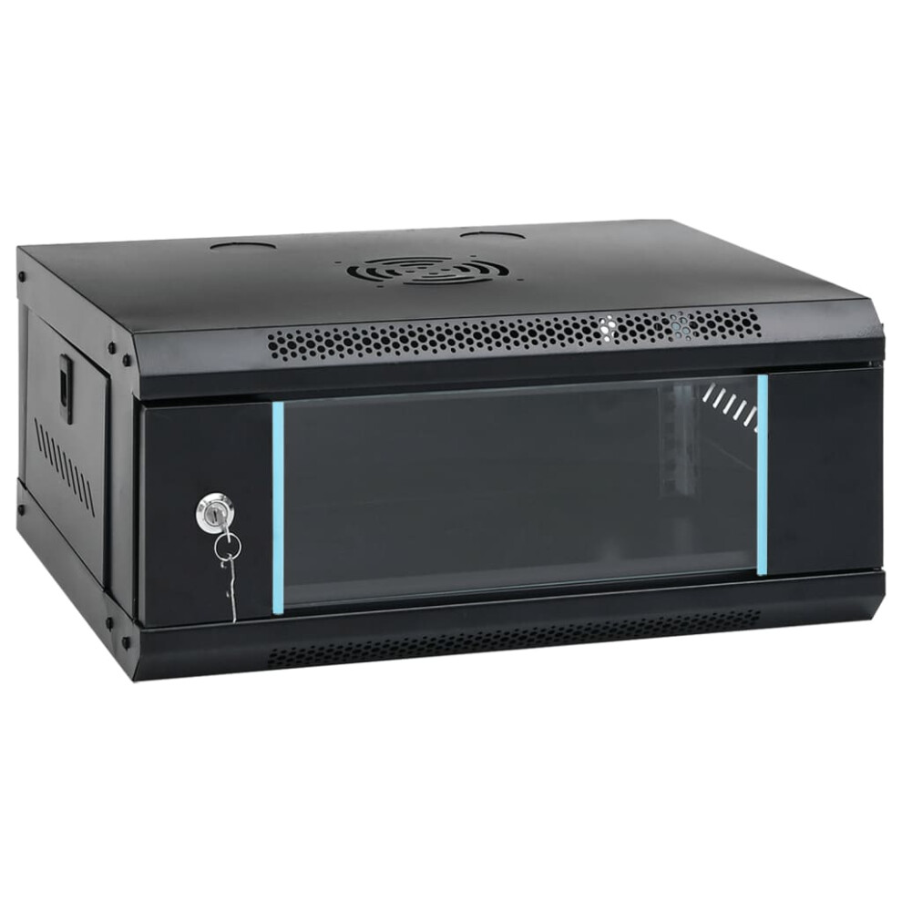 Vidaxl (, 530 X 400 X 210 Mm) 9U Wall Mounted Network Cabinet Home Server Rack Data Cabinet 19" Ip20 Black