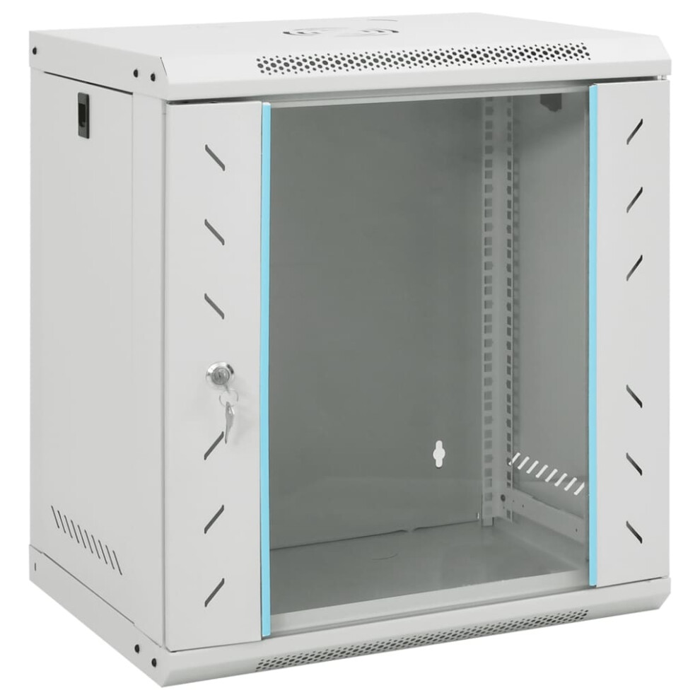 (grey, 530 x 400 x 600 mm) vidaXL 9U Wall Mounted Network Cabinet Home Server Rack Data Cabinet 19" IP20