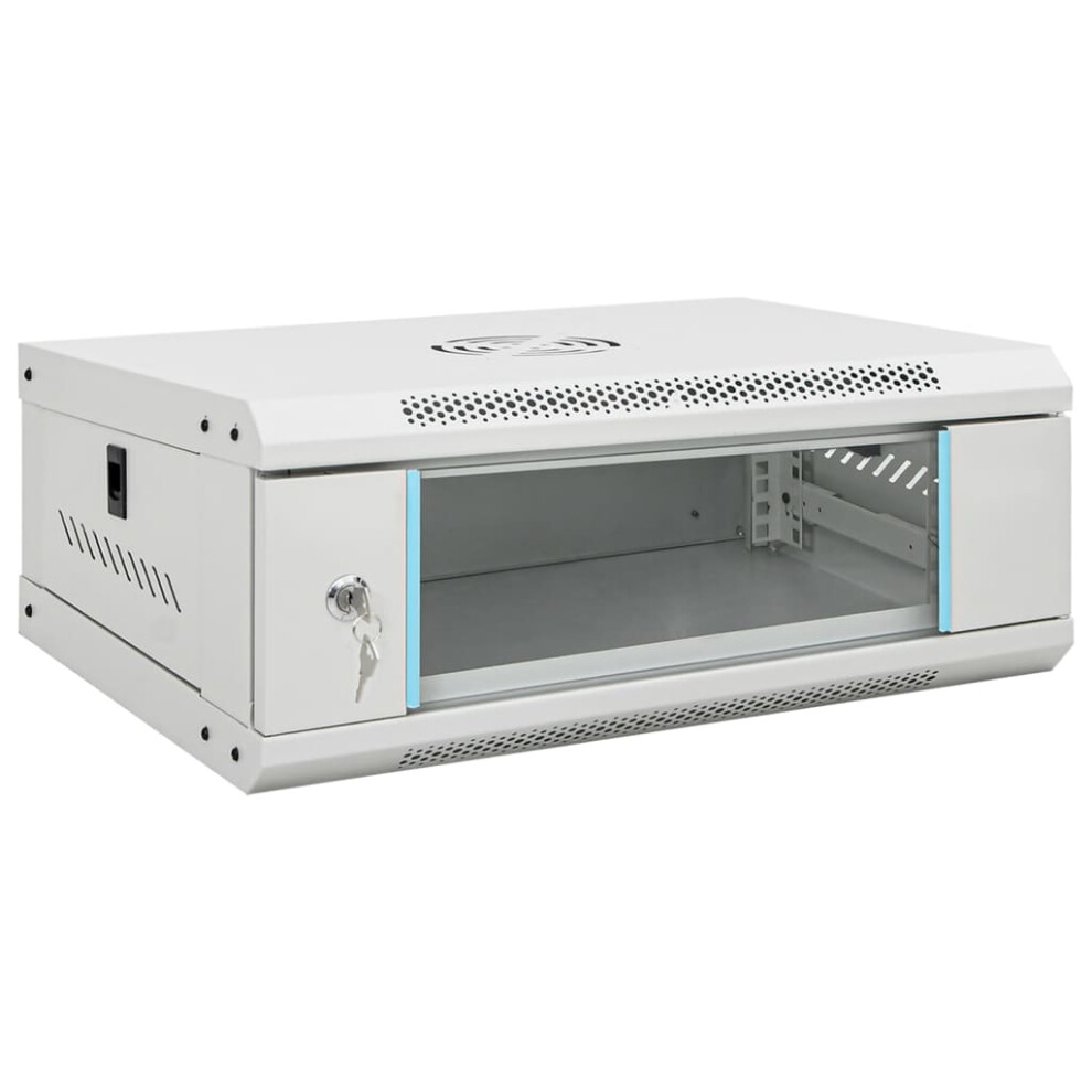 Vidaxl (, 530 X 400 X 210 Mm) 9U Wall Mounted Network Cabinet Home Server Rack Data Cabinet 19" Ip20 Grey