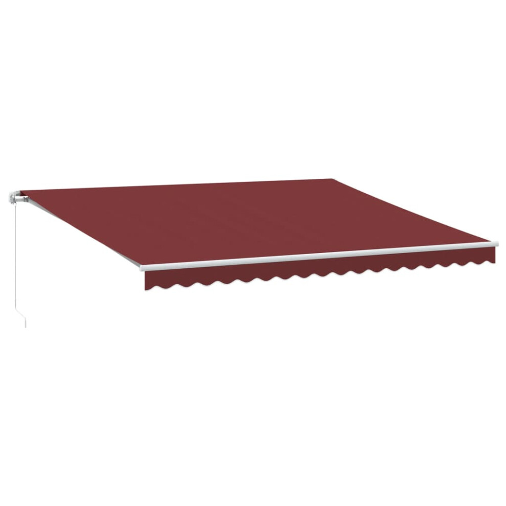 Vidaxl ( And 450 X 350 Cm) Manual Retractable Awning Folding Outdoor Sunshade Patio Canopy Blind Burgundy/White