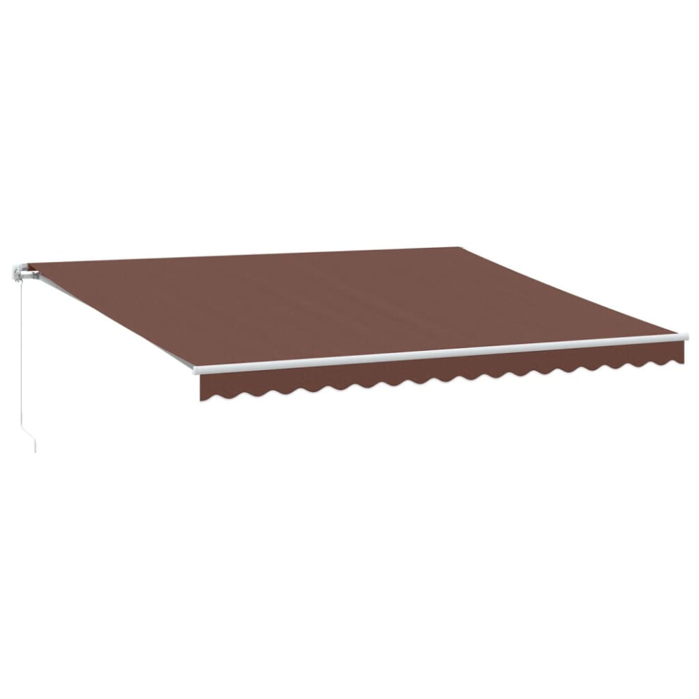 Vidaxl ( And 450 X 350 Cm) Manual Retractable Awning Folding Outdoor Sunshade Patio Canopy Blind Brown/White