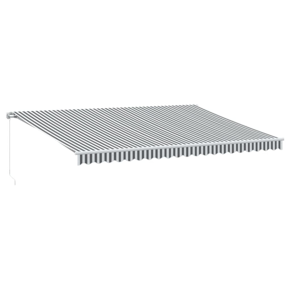 Vidaxl ( And 500 X 350 Cm) Manual Retractable Awning Folding Outdoor Sunshade Patio Canopy Blind Anthracite/White