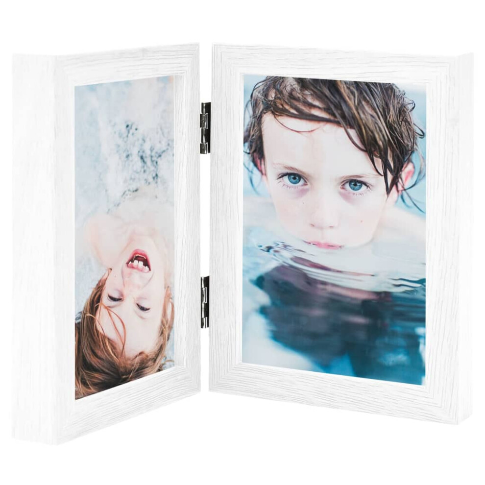 (white, 2 X (10 X 15 cm)) vidaXL Bifold Photo Frame Collage Picture Frame Multi Colours Multi Sizes