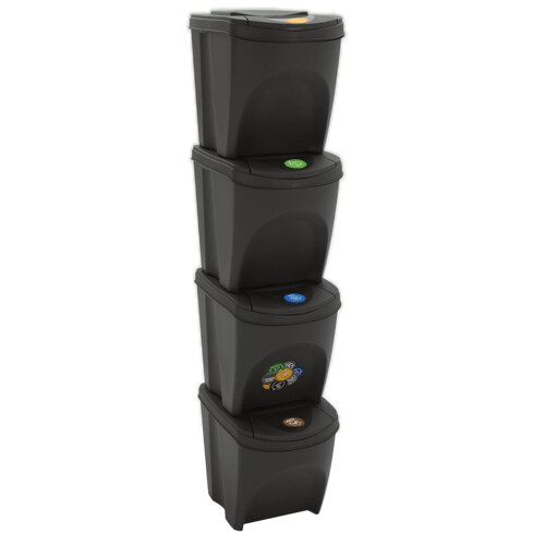 VidaXL vidaXL Stapelbare Mülleimer 4 Stk. Grau 100 L Polypropylen
