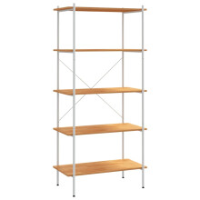 (white and oak, 80 x 40 x 163 cm) vidaXL Shelving Unit Home Decor Bookcase Bookshelf Standing Display Shelf