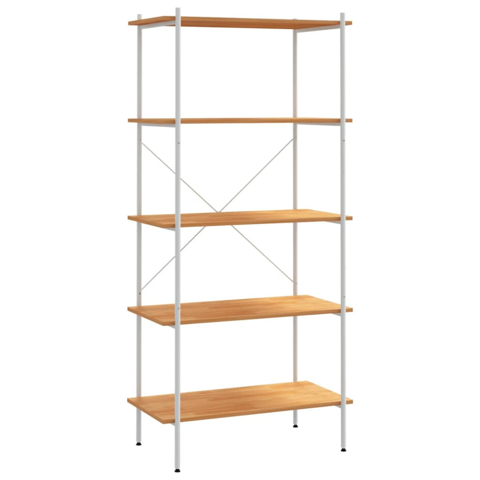 Vidaxl (White And Oak, 80 X 40 X 163 Cm) Shelving Unit Home Decor Bookcase Bookshelf Standing Display Shelf