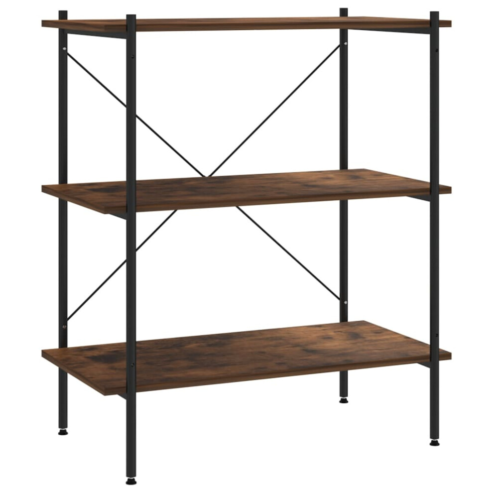 (black and dark wood, 80 x 40 x 92 cm) vidaXL Shelving Unit Home Decor Bookcase Bookshelf Standing Display Shelf-image-OPC-PF8S5SH-NEW