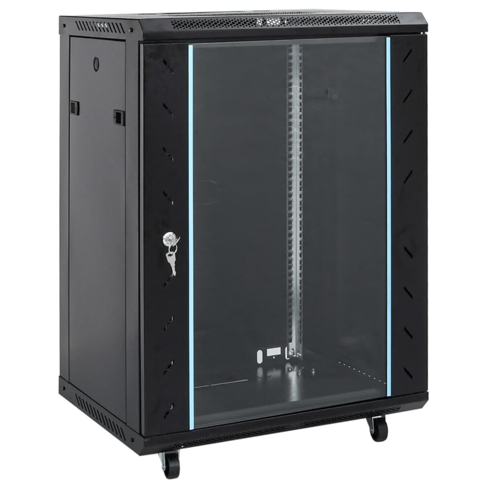 (black, 530 x 400 x 800 mm) vidaXL Network Cabinet with Feet Office Server Rack Data Cabinet 19" IP20