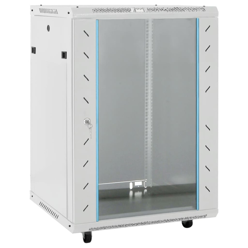 (grey, 530 x 400 x 800 mm) vidaXL Network Cabinet with Feet Office Server Rack Data Cabinet 19" IP20