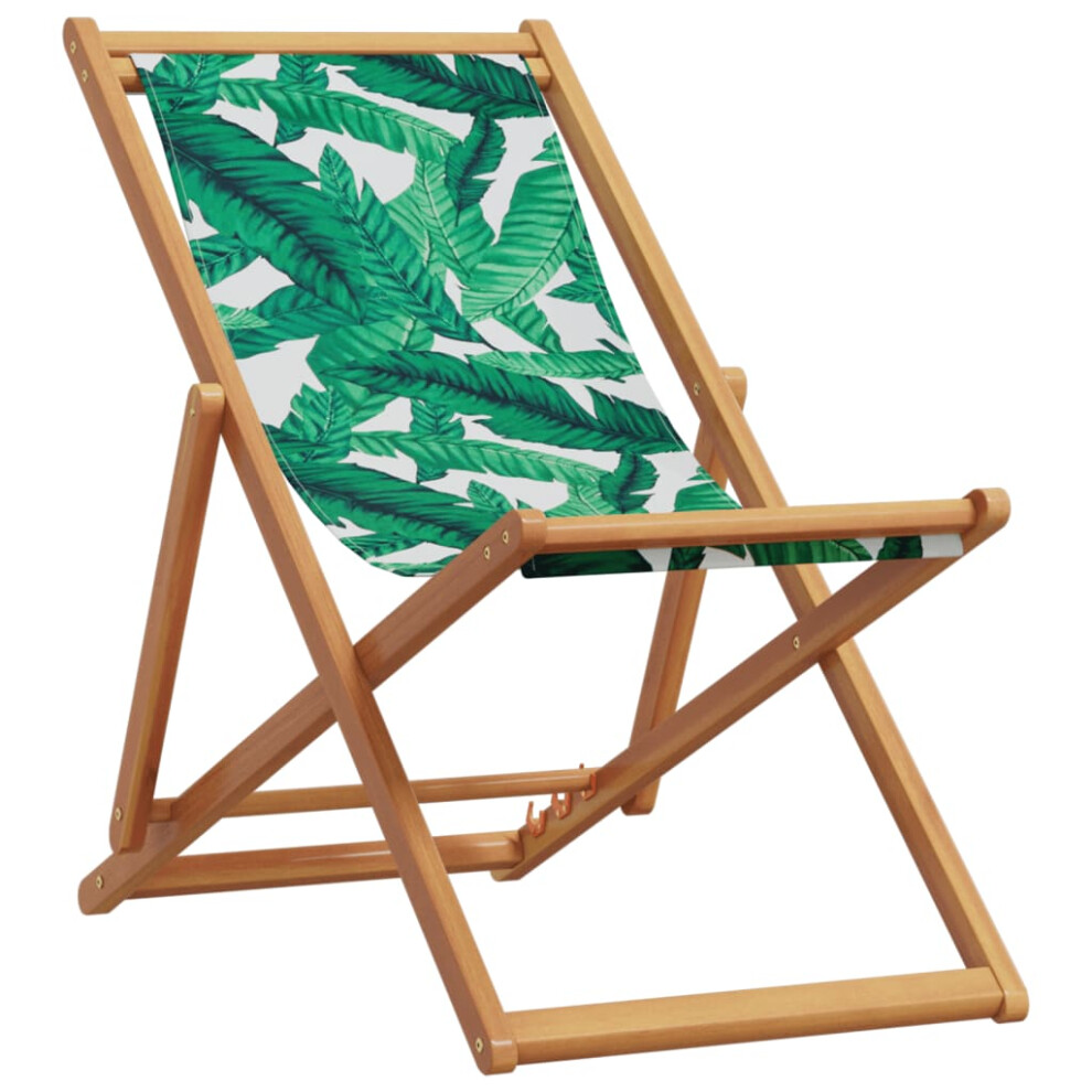 (leaf pattern, without armrest/ 1 pcs) vidaXL Folding Beach Chair Outdoor Chair Garden Beach Fabric and Wooden Frame