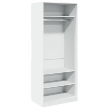 (white, 80 x 50 x 200 cm/ 3 shelves piece) vidaXL Wardrobe Clothing Storage Hanger Clothes Cabinet Closet Engineered Wood