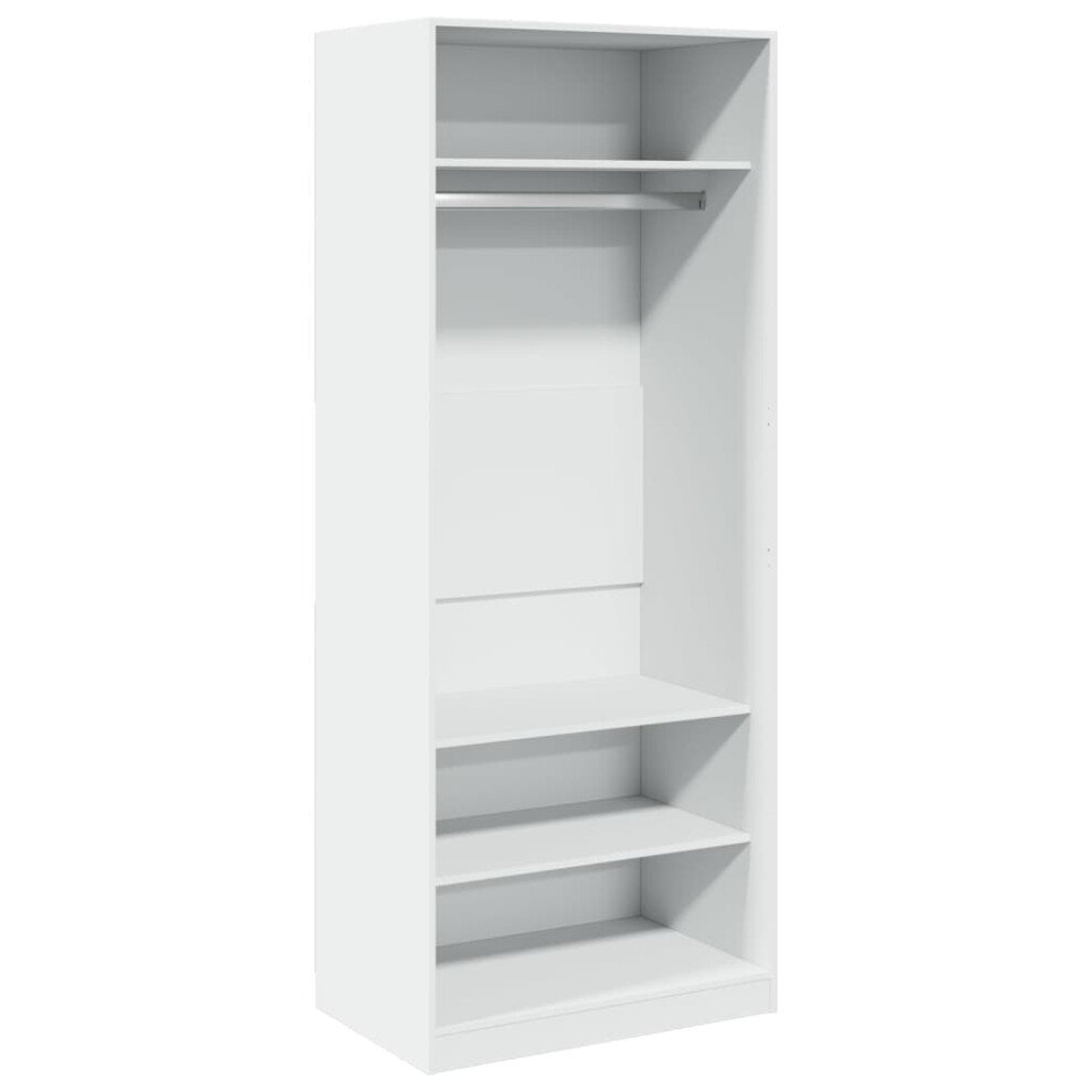 Vidaxl (White, 80 X 50 X 200 Cm/ 3 Shelves Piece) Wardrobe Clothing Storage Hanger Clothes Cabinet Closet Engineered Wood
