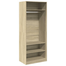 (sonoma oak, 80 x 50 x 200 cm/ 3 shelves piece) vidaXL Wardrobe Clothing Storage Hanger Clothes Cabinet Closet Engineered Wood