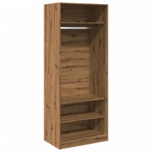 (oak, 80 x 50 x 200 cm/ 3 shelves piece) vidaXL Wardrobe Clothing Storage Hanger Clothes Cabinet Closet Engineered Wood
