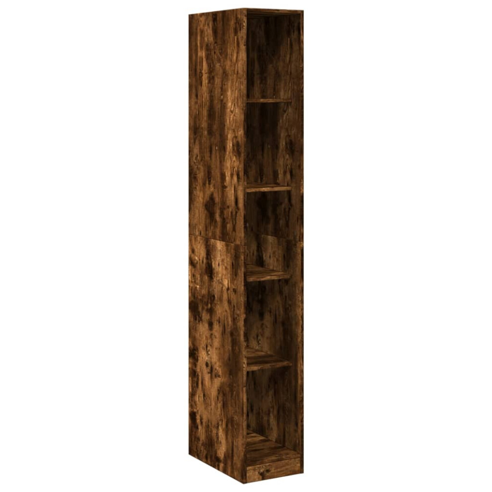 (smoked oak, 30 X 50 X 200 cm/ 4 Shelves piece) vidaXL Wardrobe Clothing Storage Hanger Clothes Cabinet Closet Engineered Wood